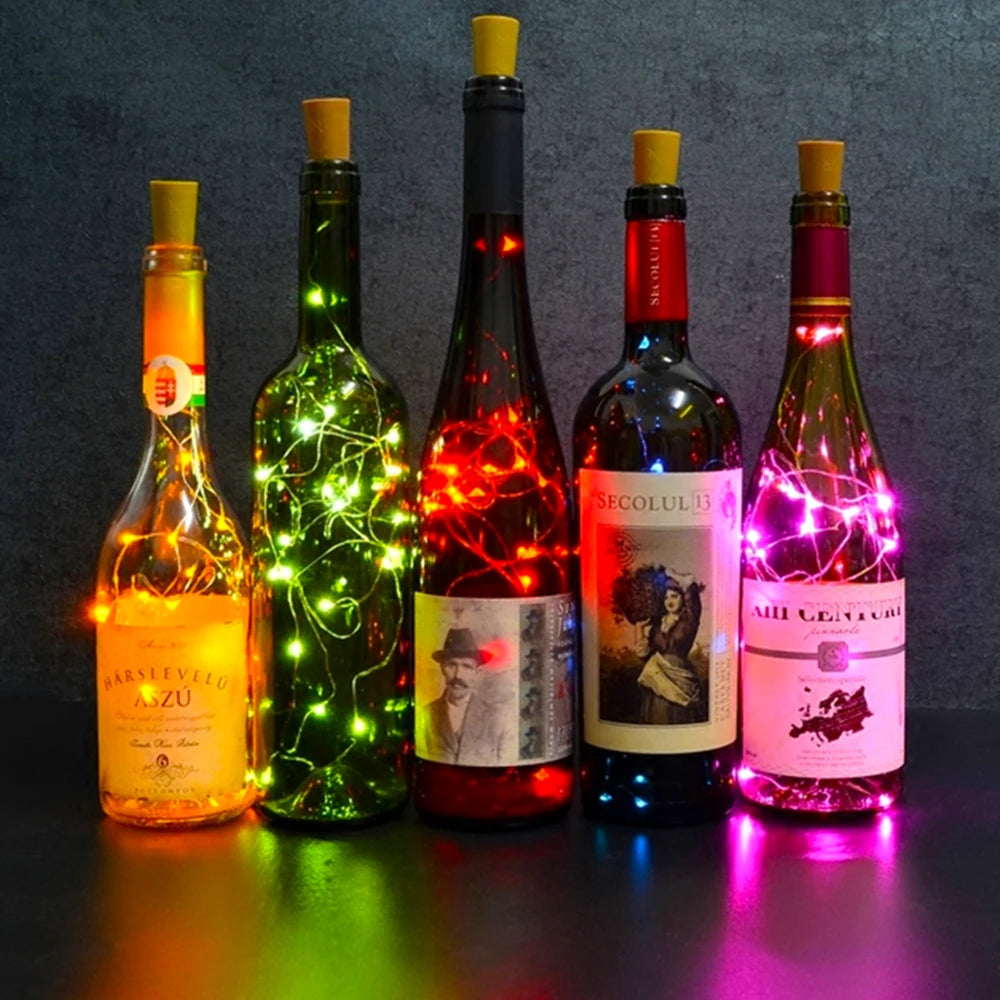 Wine Bottle Cork LED String Holiday Fairy Lights Christmas Tree Wedding Party Decor