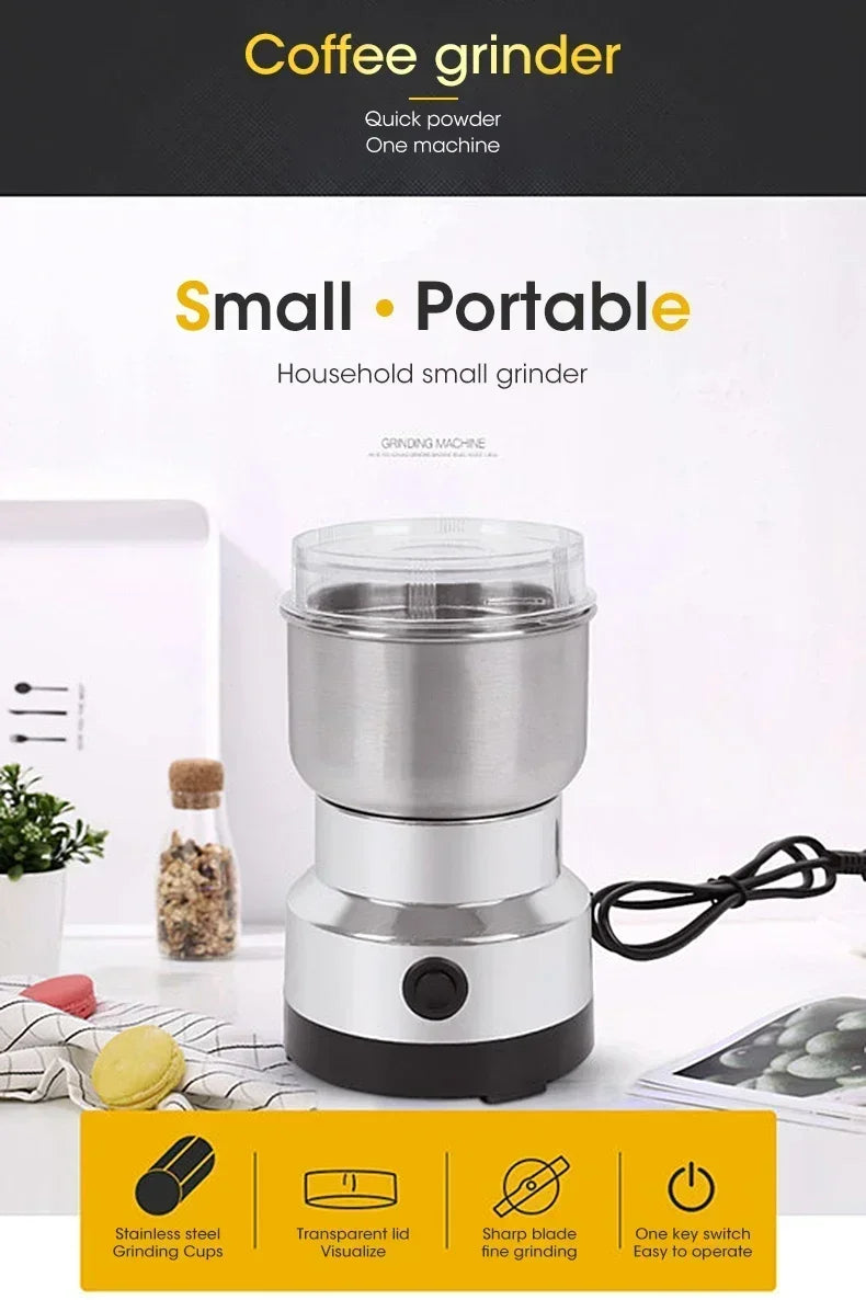 Electric Grinder Multifunctional Home Coffee Grinder Four Edged Blade