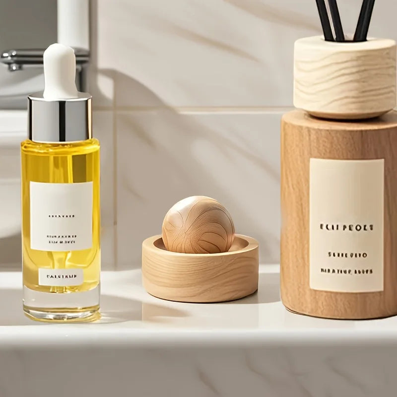 Car Wooden Essential Oil Diffusers-Spherical Design Natural Fragrance Dispersion Bedroom Decor Diffuser