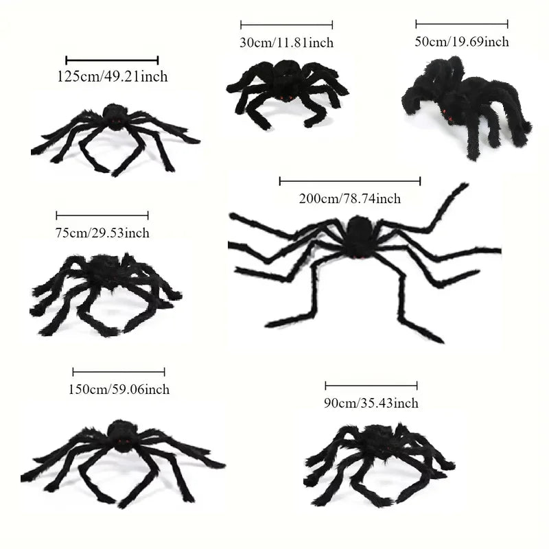 Horror Halloween Giant Black Spider Decoration Haunted House Party Props