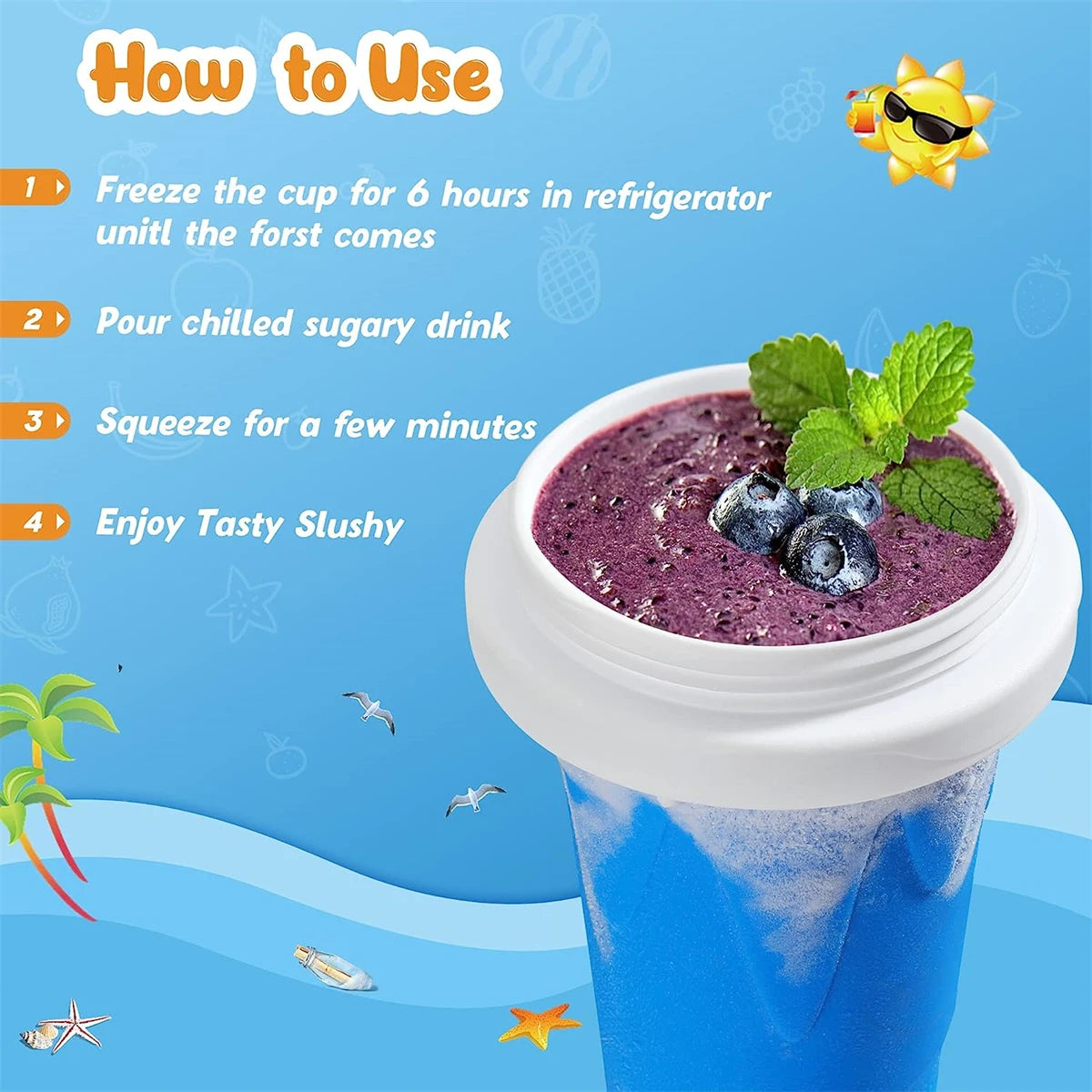 Homemade Smoothie Quick-Frozen Ice Cream Milkshake Bottle Portable Cups