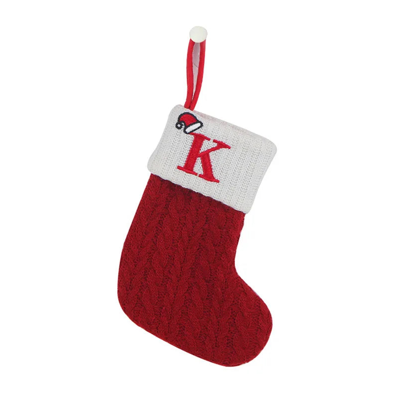 Alphabet Knitting Socks Christmas Tree Ornaments Decoration for Home