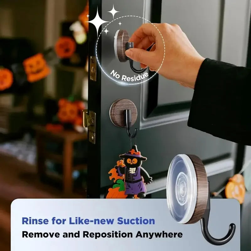 2PCS Christmas Door Wreath Hook Suction Cup Hook Christmas Decor For different festivals