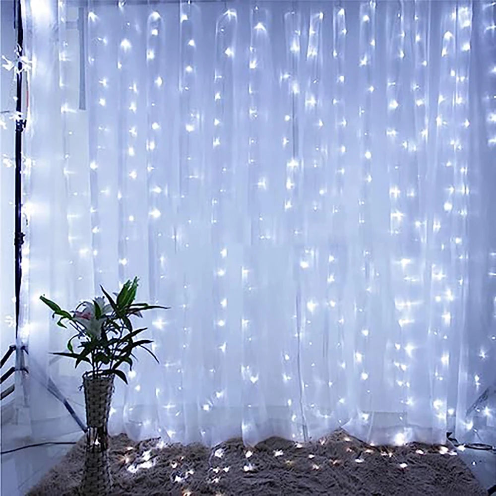 LED Curtain Garland Lights 8 Modes USB Power Remote Control Waterproof Fairy Lighting