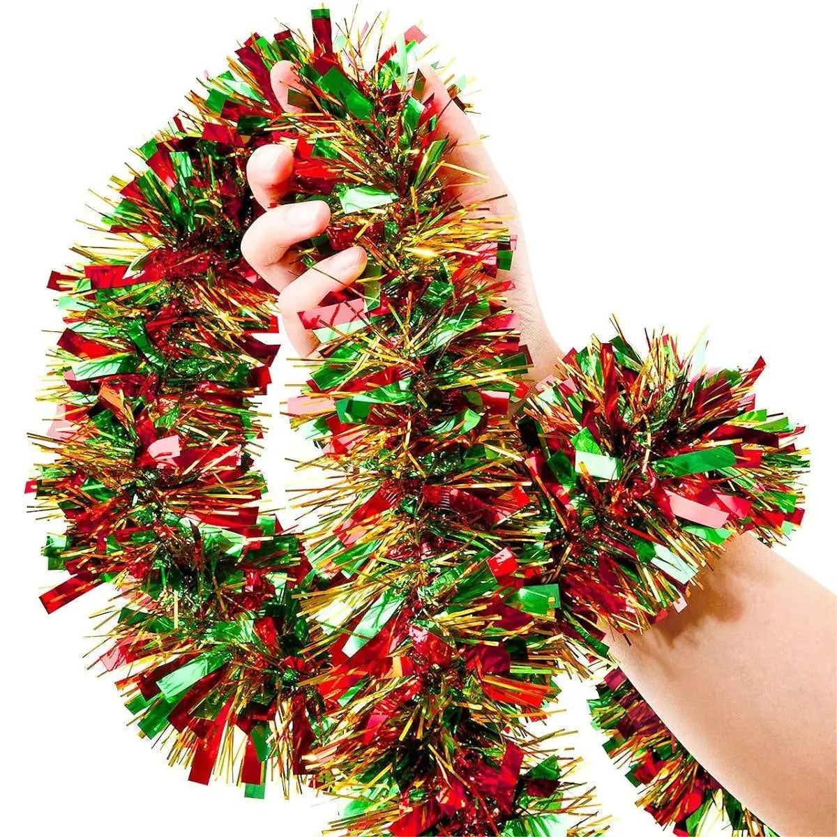 Christmas Tree Decorations Tinsel Garland Metallic Shiny Garland for Christmas Decoration