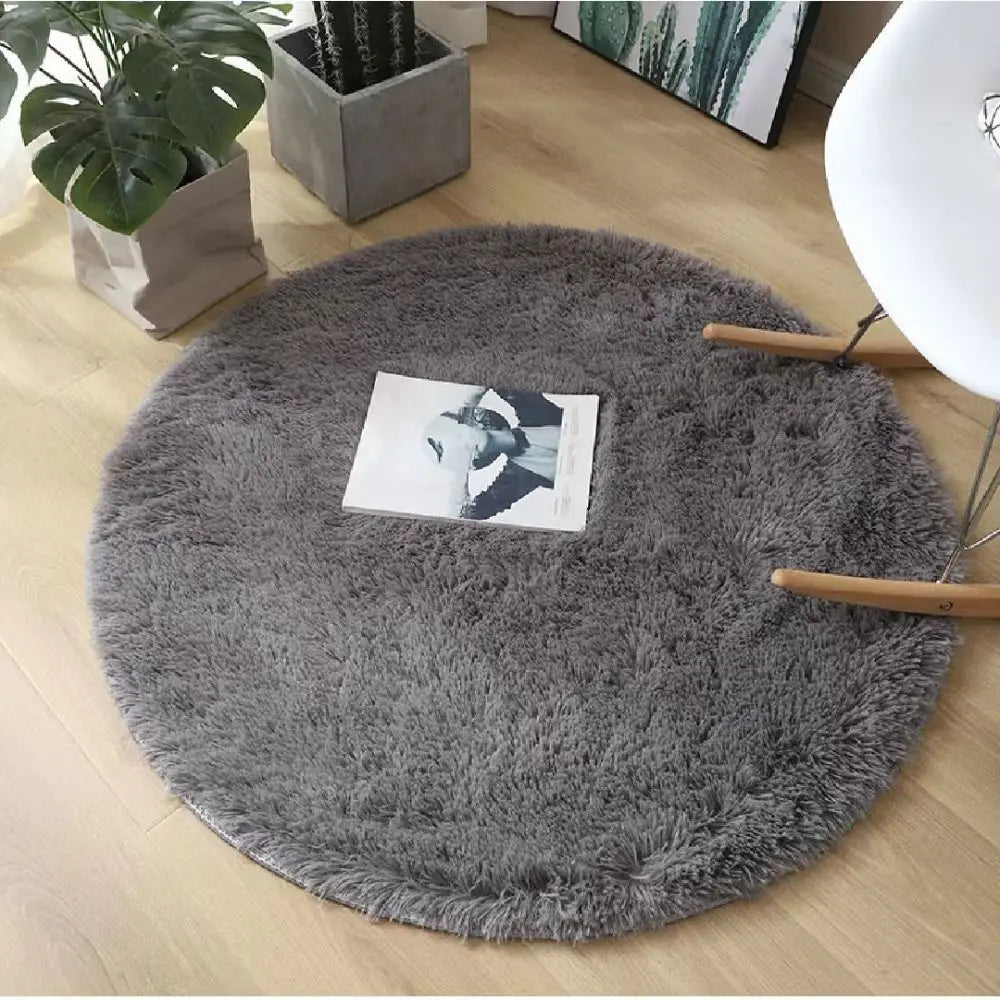 New Soft Plush Living Room Rugs Non Slip 40cm Furry Carpet Thickened Solid Foot Mat