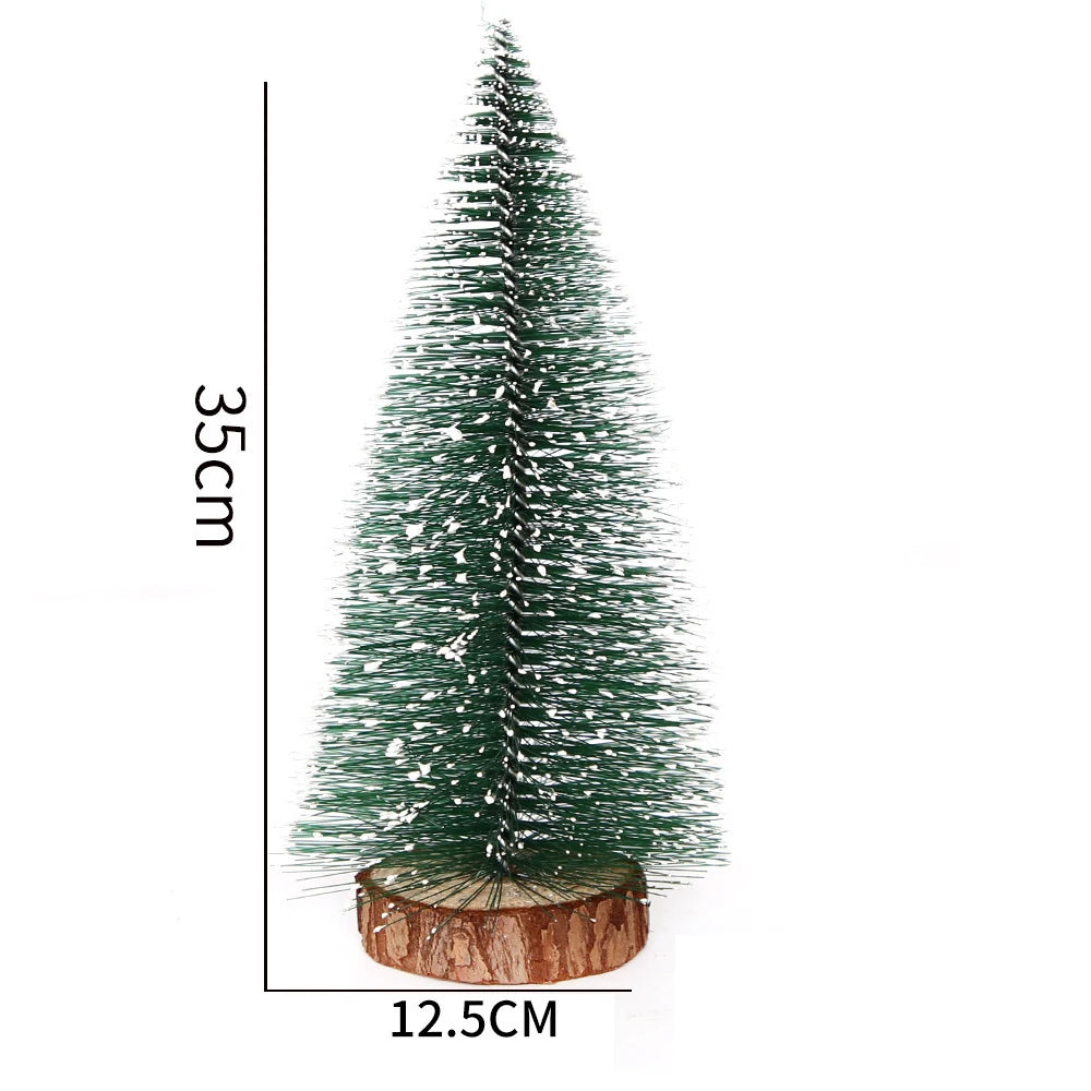 Mini Christmas Trees Different Size Craft Artificial Wooden Base Xmas Decoration
