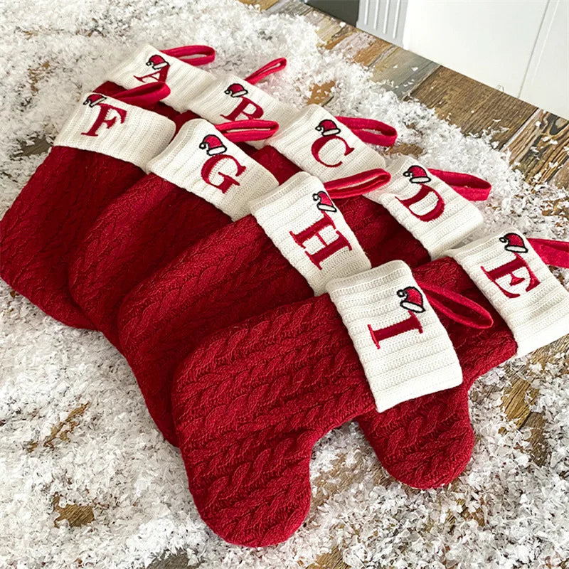Alphabet Knitting Socks Christmas Tree Ornaments Decoration for Home