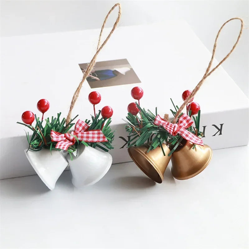 1pc Christmas Bells Christmas Tree Jingle Bells Hanging Pendant Xmas New Year Ornament