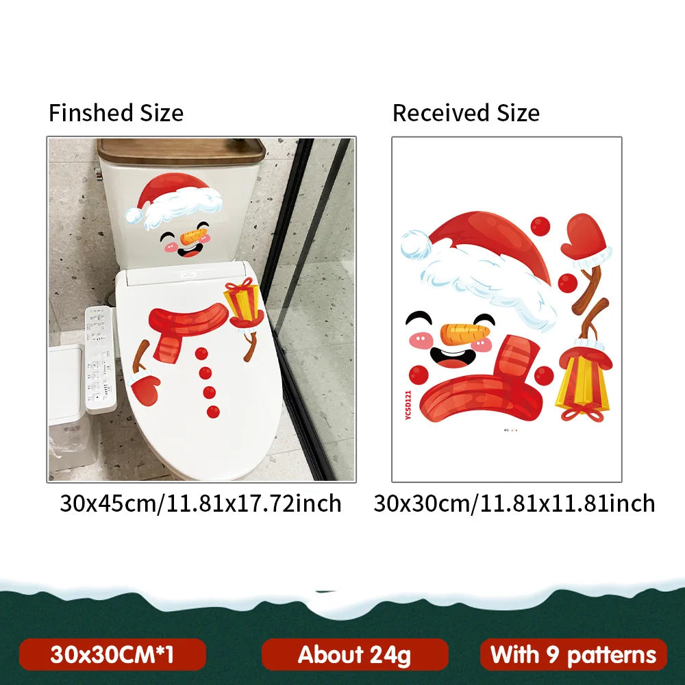 3D Santa Claus Break-Through Wall Decal PVC Removable Christmas Wall Window Sticker