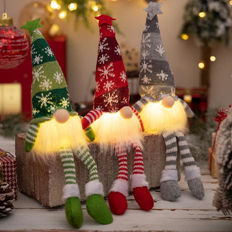 20/30cm LED Faceless Doll Elf Gnome with Lights Festive Decoration Home Navidad Gift