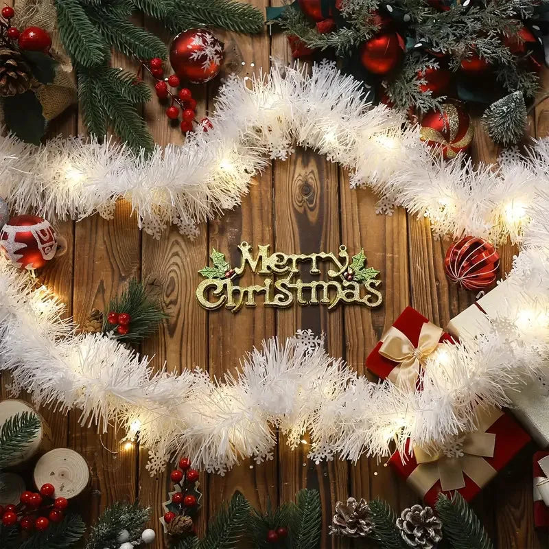 Christmas Tree Decorations Tinsel Garland Metallic Shiny Garland for Christmas Decoration