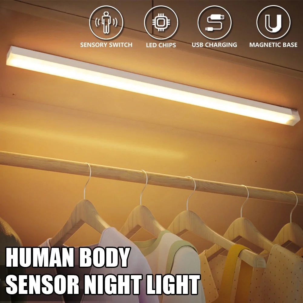 LED Motion Sensor Light Wireless Night Light Type C Rechargeable Light