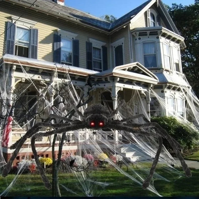 Horror Halloween Giant Black Spider Decoration Haunted House Party Props