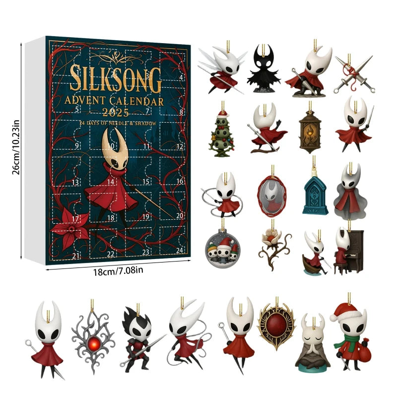 Hot Christmas Hollow Knight 24pcs Advent Calendar Surprise Blind Boxes Pendant For Gifts
