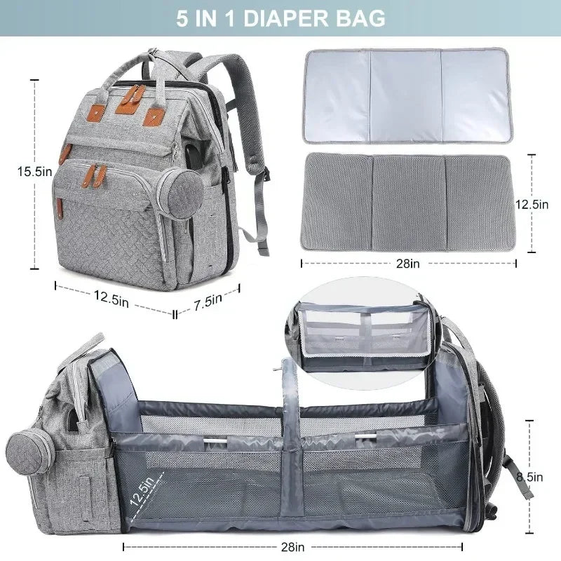Baby Nappy Changing Station Portable Bed Travel Bassinet Waterproof Folding Crib