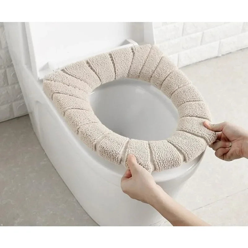 Toilet Seat Cover Warm Soft Acrylic Washable Mat Home Decor Close-stool Mat Seat Case