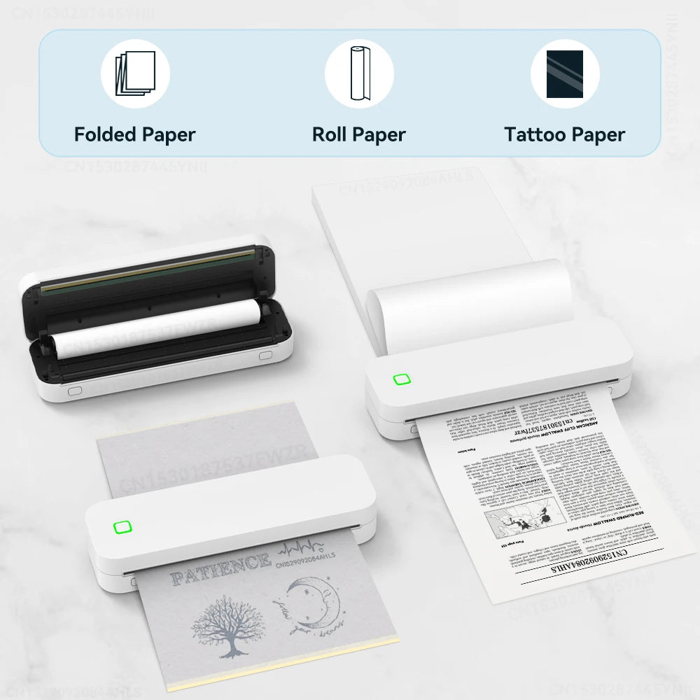 Inkless Printer Portable A4 Thermal Printer Wireless Bluetooth for Android /  App Store