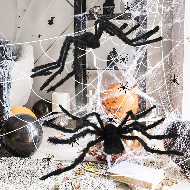 Horror Halloween Giant Black Spider Decoration Haunted House Party Props