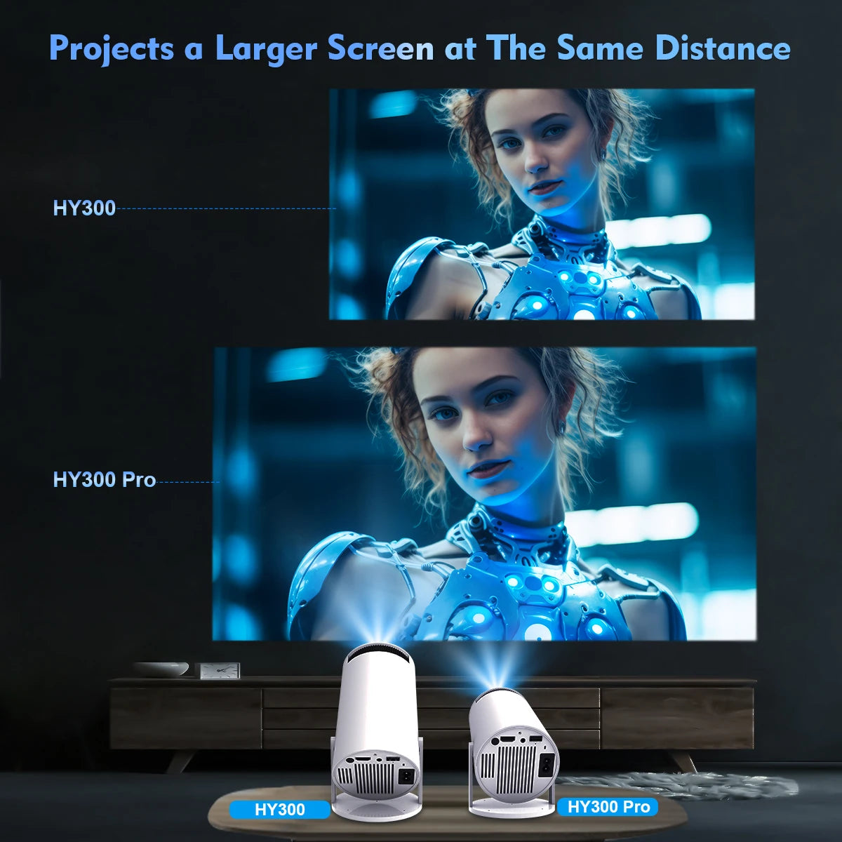 Pro + Dual Wifi 260ANSI 180°flexible BT5.0 Cinema Outdoor Portable Projector