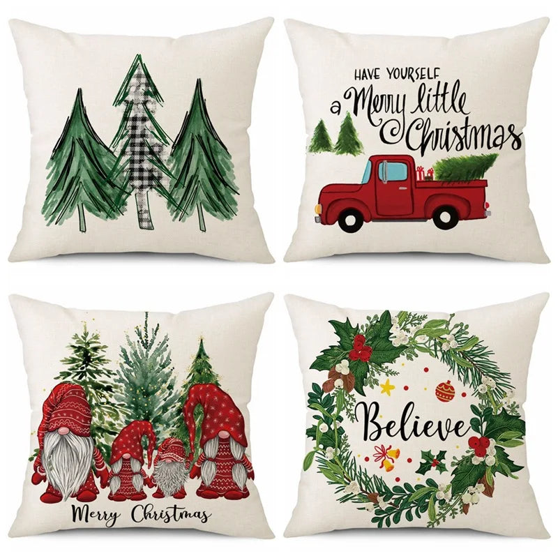 45cm Christmas Cushion Cover Pillowcase Decorations for Home Ornament Decor