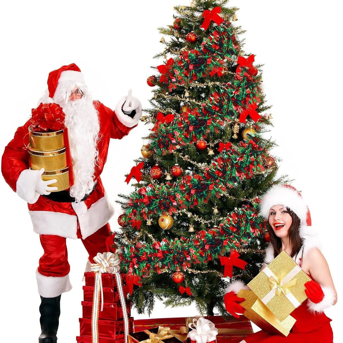 Christmas Tree Decorations Tinsel Garland Metallic Shiny Garland for Christmas Decoration