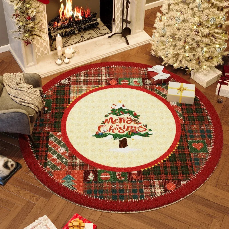 Wind Round Premium Bedroom Carpet Festive Atmosphere Decoration Tree Floor Mat