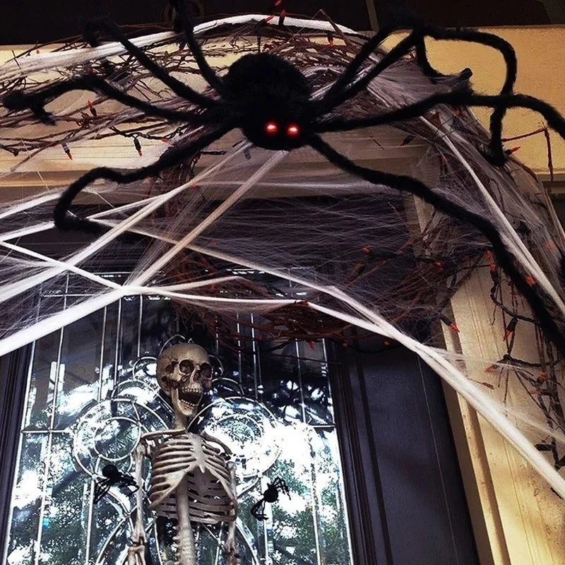 Horror Halloween Giant Black Spider Decoration Haunted House Party Props