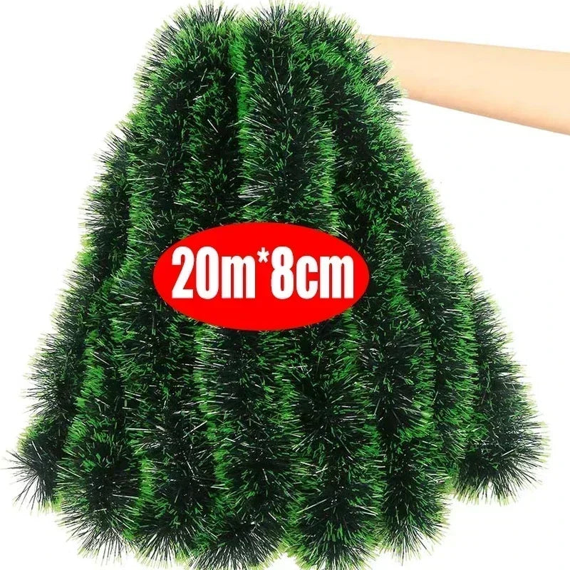 2M Christmas Ribbon Garland Green Cane Tinsel Xmas Tree Hanging Pendent Ornaments