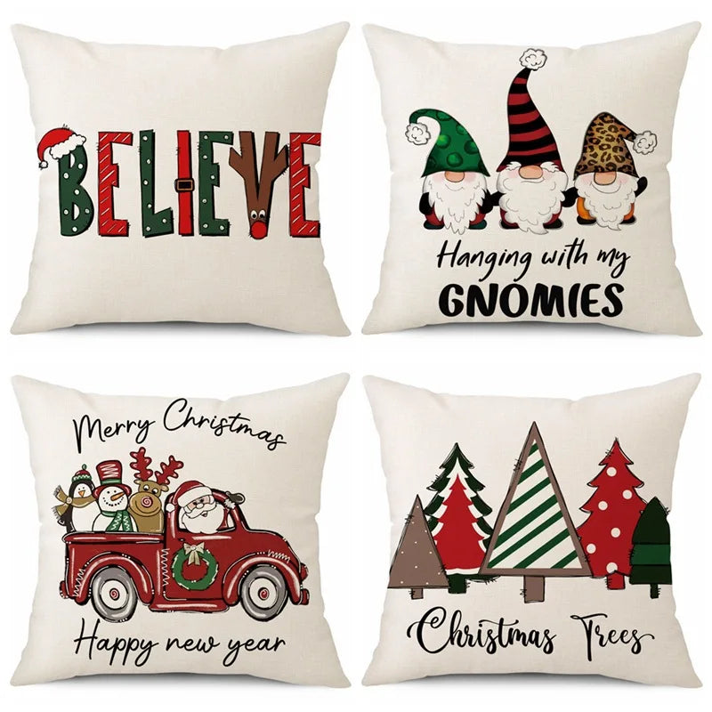 45cm Christmas Cushion Cover Pillowcase Decorations for Home Ornament Decor