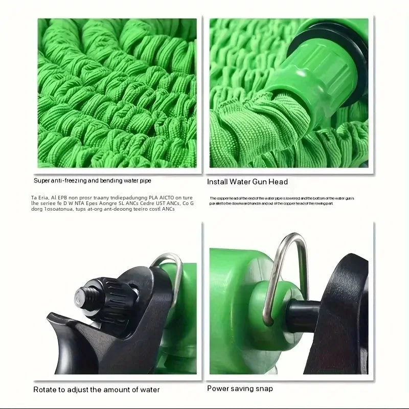 25FT-200FT Expandable Magic Hose 7 Water Spraying Hose Set