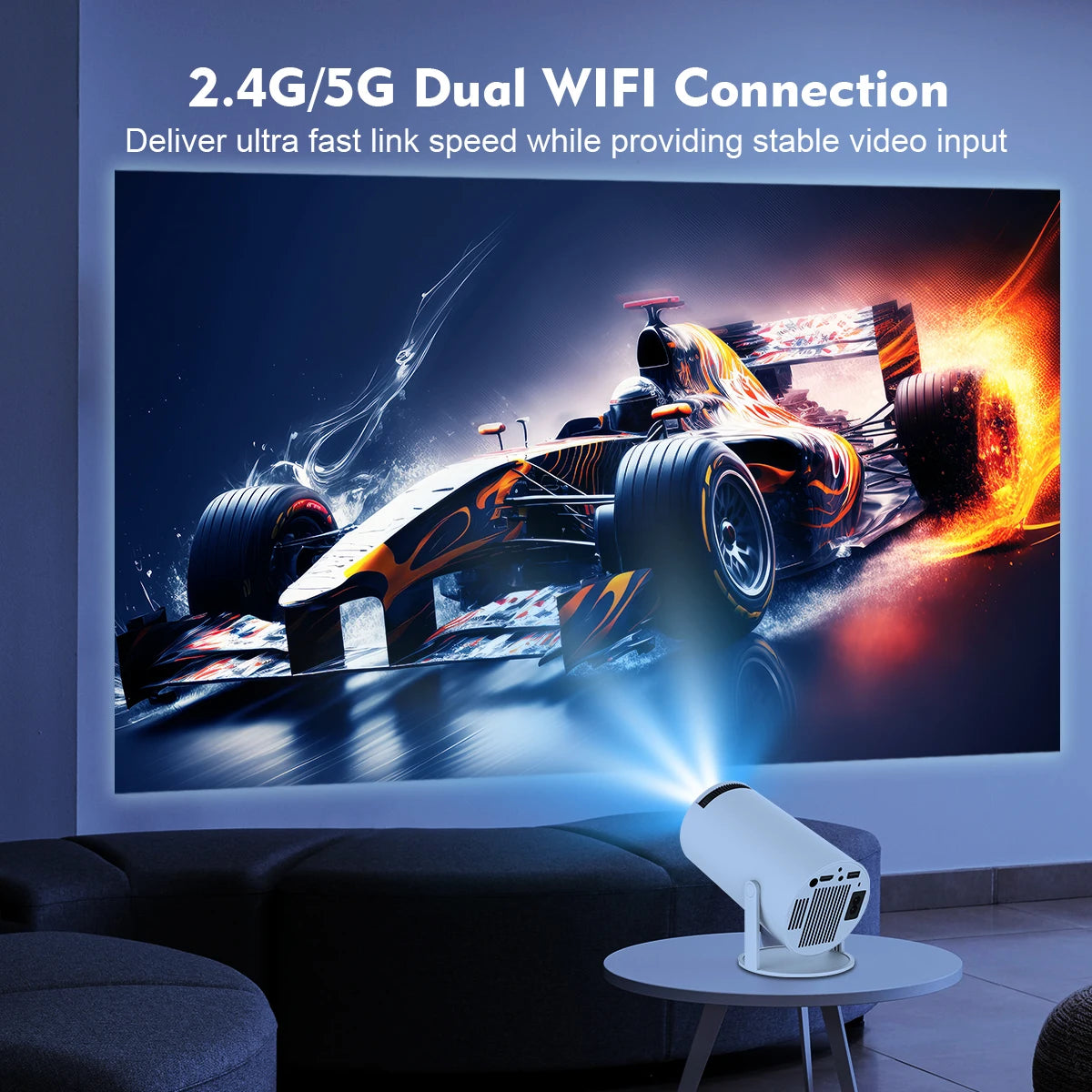 Pro + Dual Wifi 260ANSI 180°flexible BT5.0 Cinema Outdoor Portable Projector