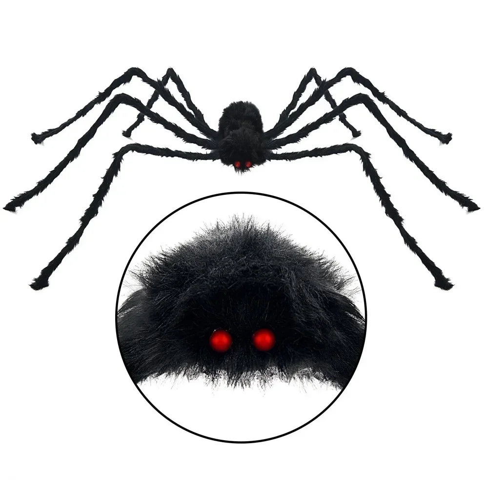 Horror Halloween Giant Black Spider Decoration Haunted House Party Props