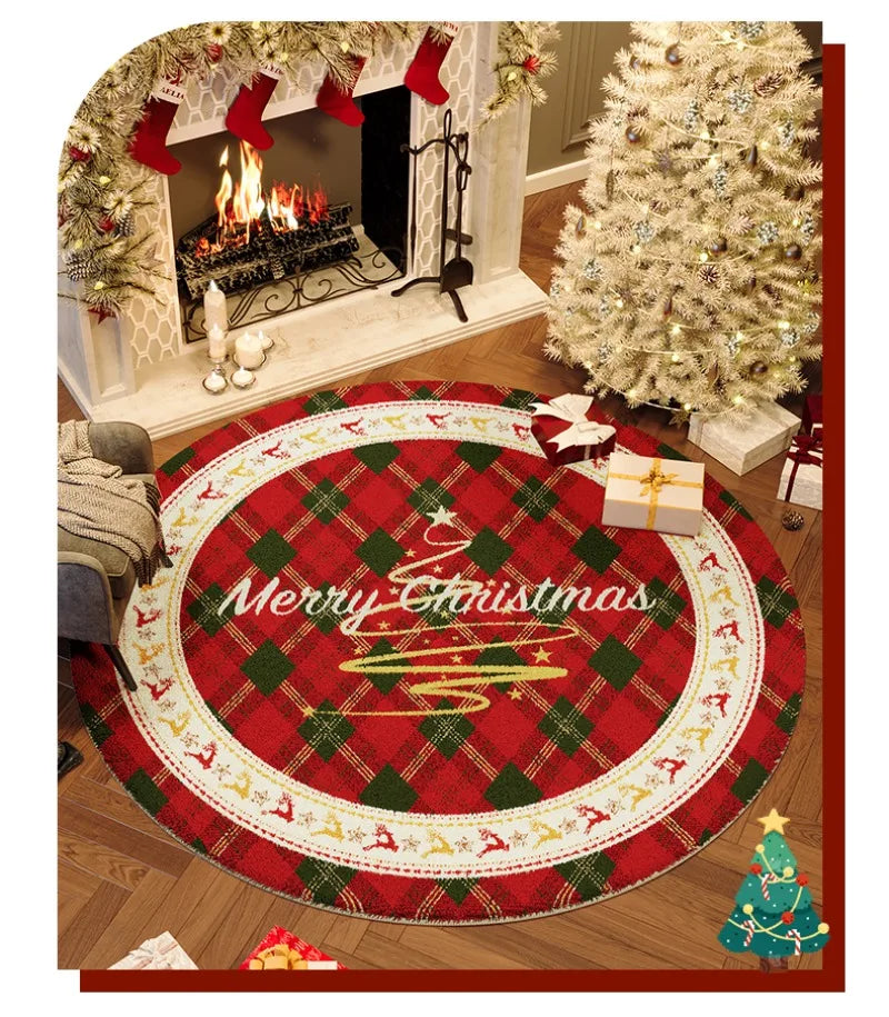 Wind Round Premium Bedroom Carpet Festive Atmosphere Decoration Tree Floor Mat