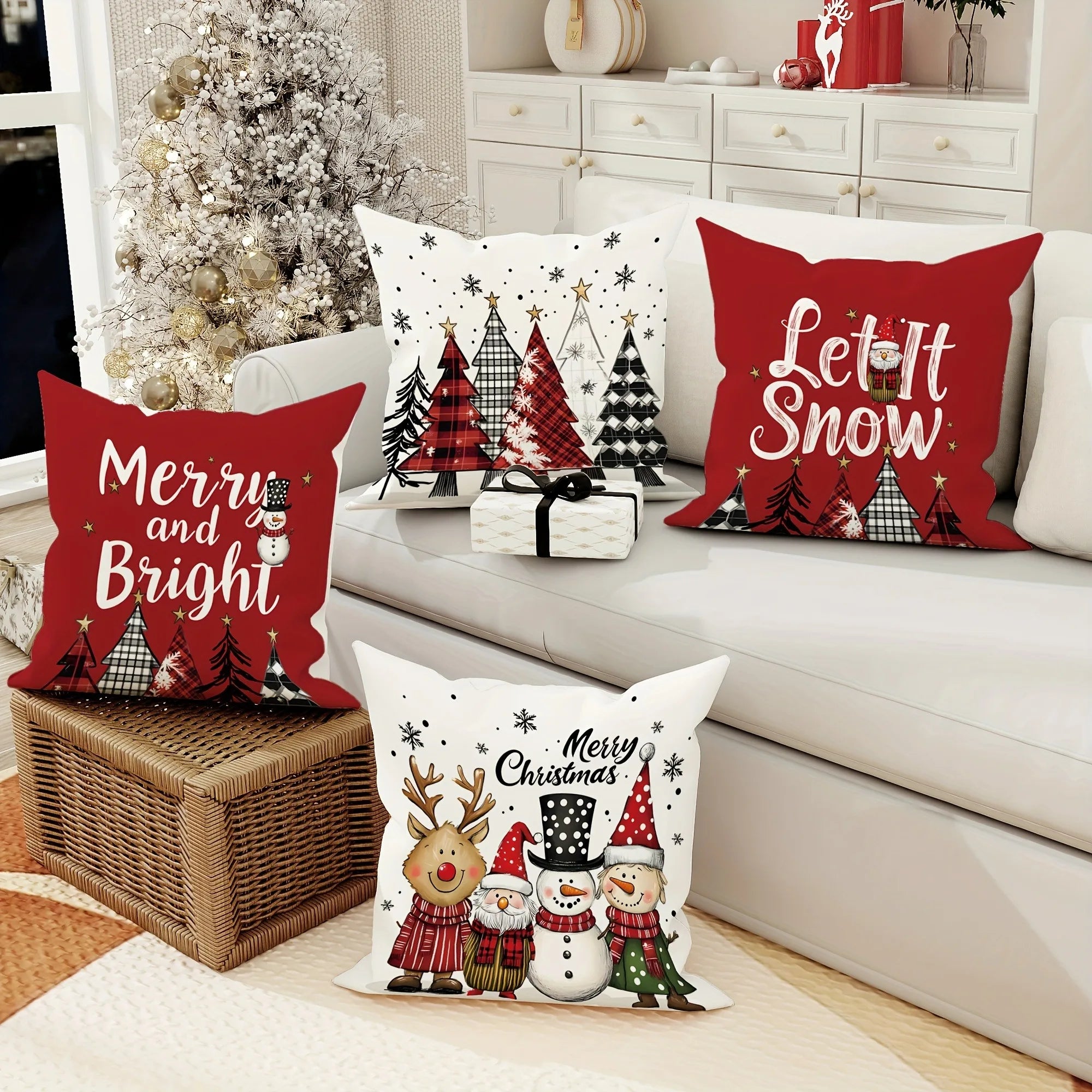 Christmas decoration pillowcase Tree pattern suitable for home room Sofa cushion cover