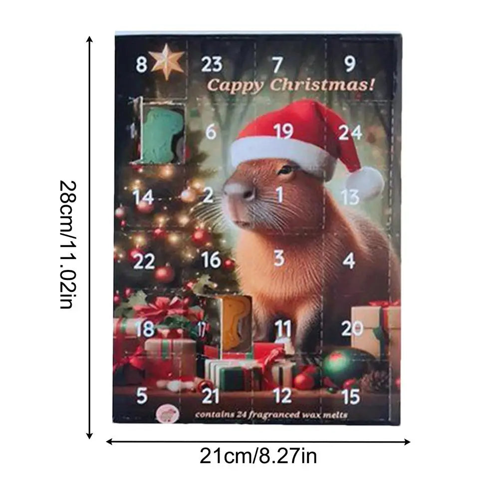 Christmas Capybara Countdown Calendar 24pcs 3d Miniature Doll Christmas Tree Ornament