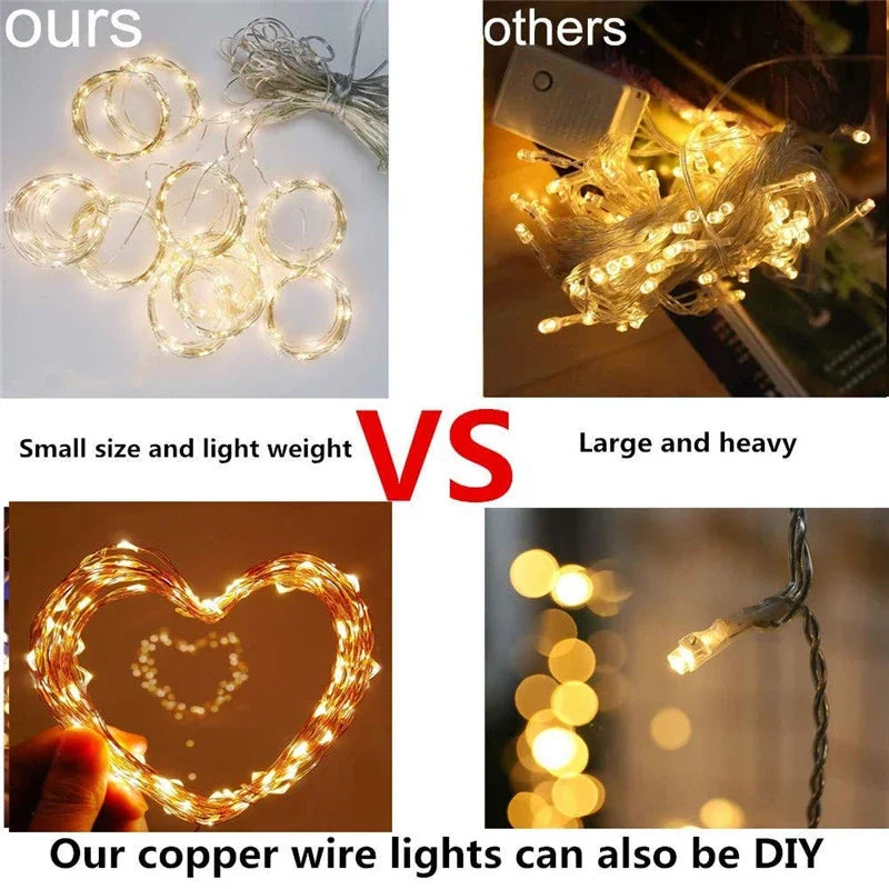 LED Curtain Garland Lights 8 Modes USB Power Remote Control Waterproof Fairy Lighting