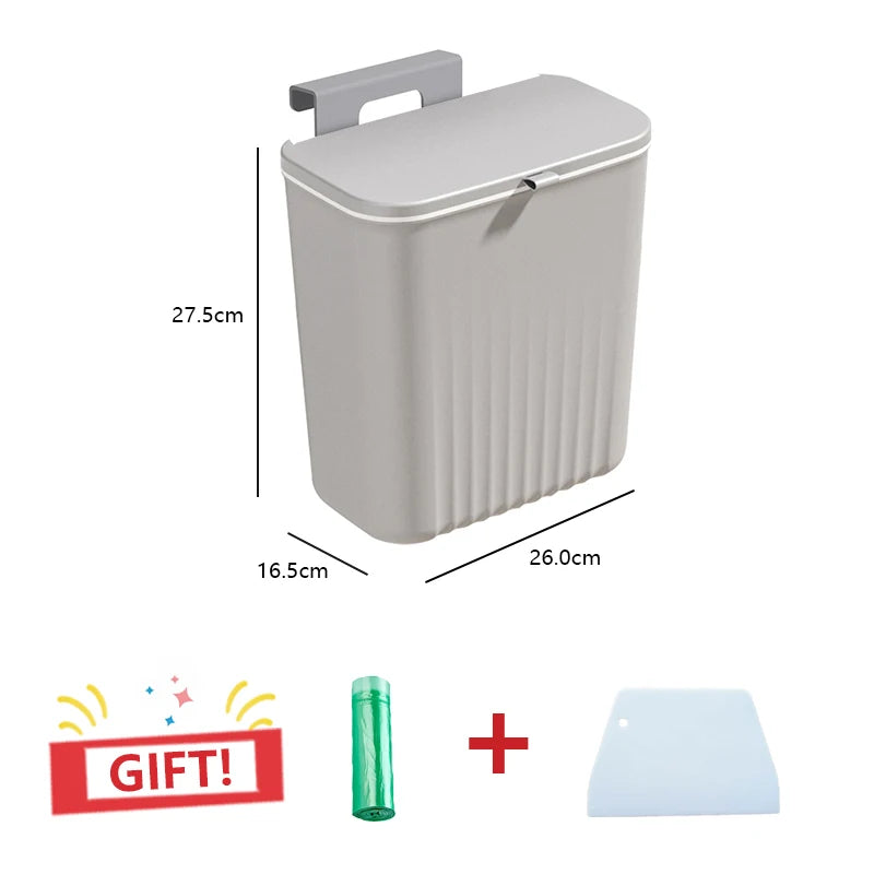 7/9L Hanging Trash Can For Kitchen Large Capacity Recycling Garbage basket