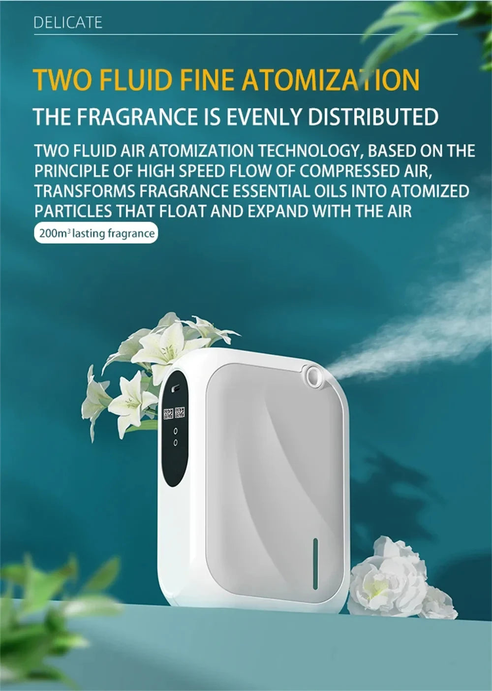 Aroma Diffuser Scent Machine Coverage 200m³ Bluetooth APP Control Fragrance Diffuser