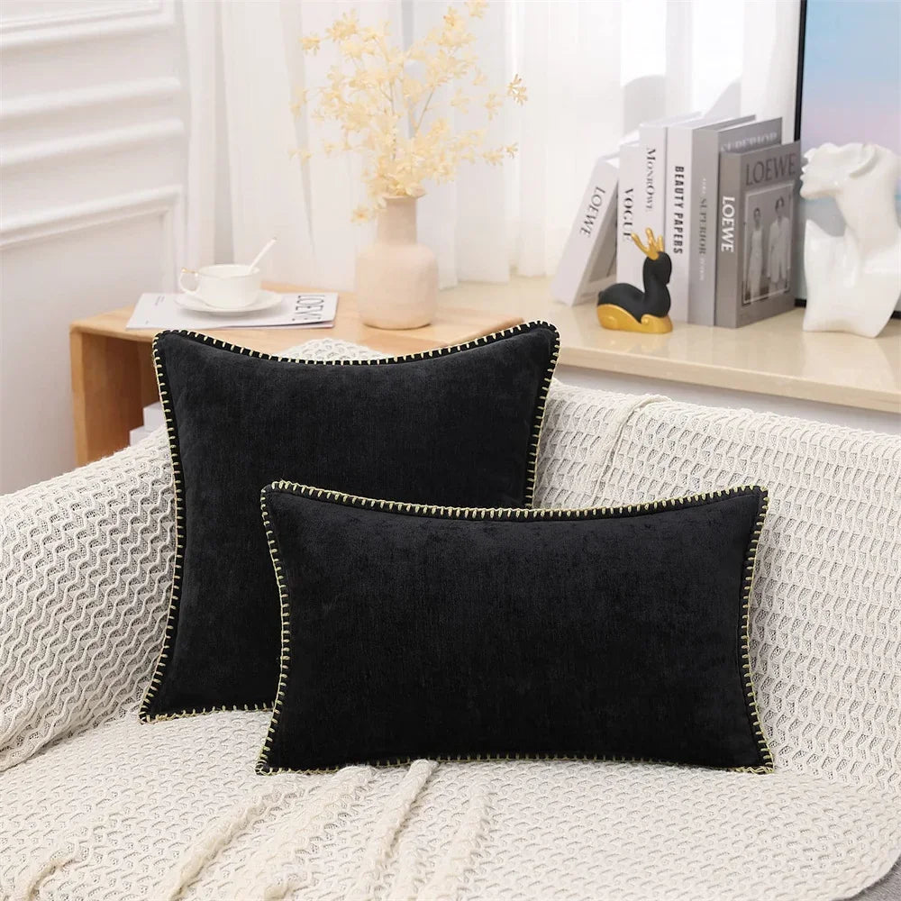 Blue Chenille Cushion Cover