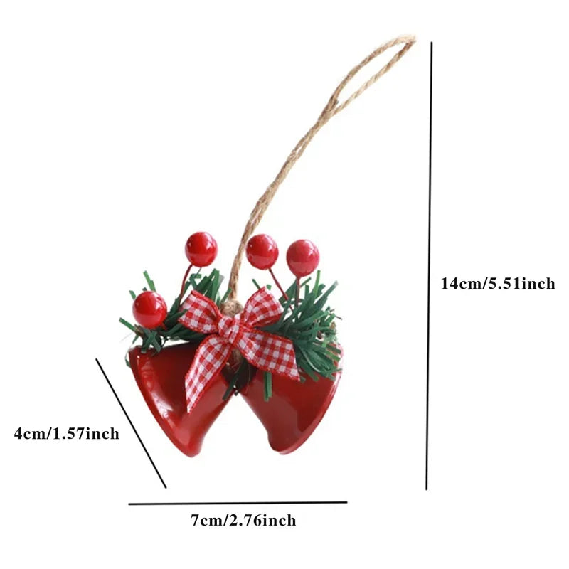 1pc Christmas Bells Christmas Tree Jingle Bells Hanging Pendant Xmas New Year Ornament