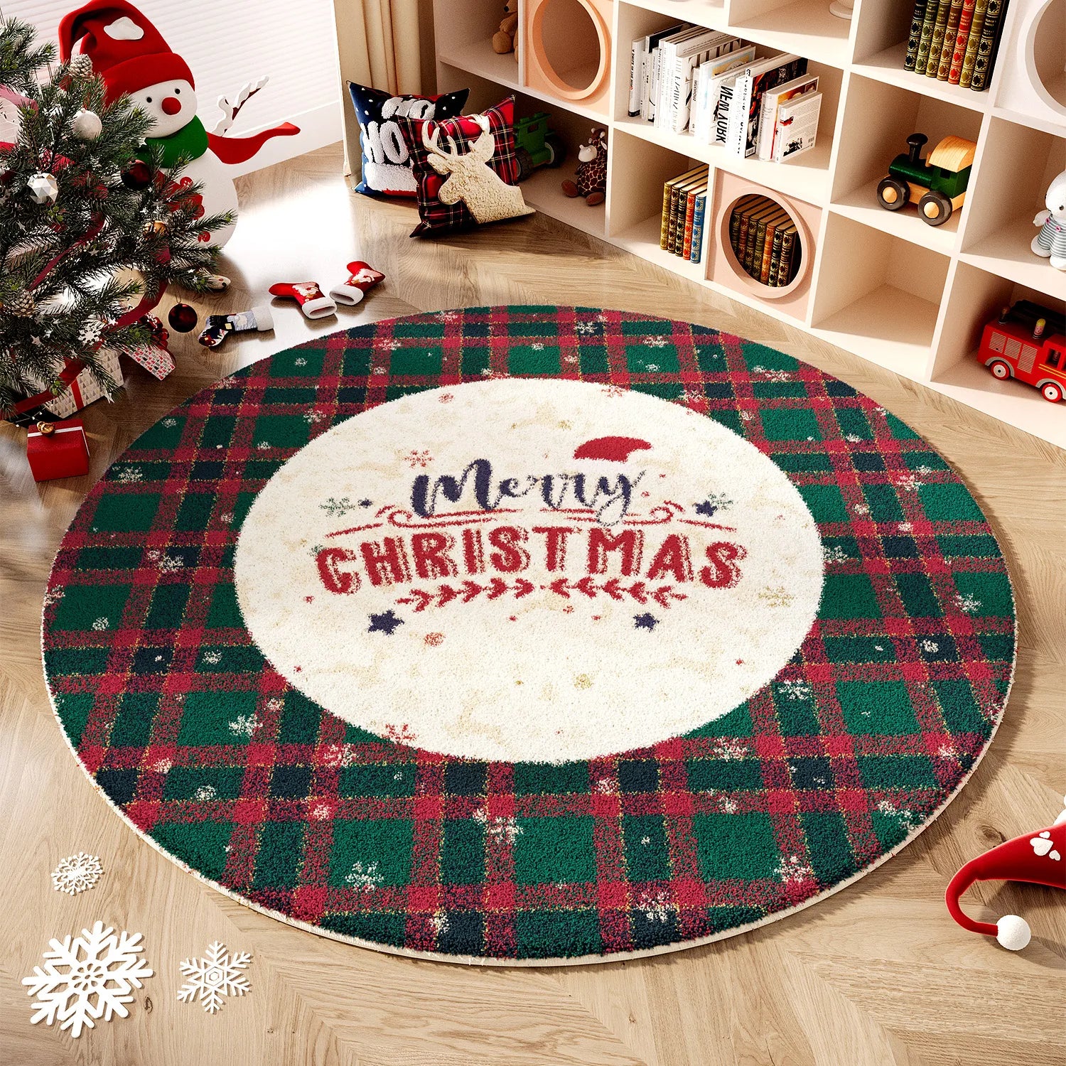 Wind Round Premium Bedroom Carpet Festive Atmosphere Decoration Tree Floor Mat