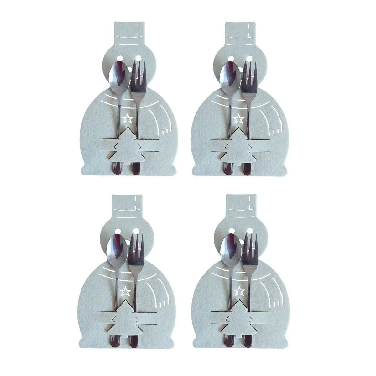 Christmas Knife and Fork Holder Pocket Cutlery Bag Non-woven fabric Cookware Organizer