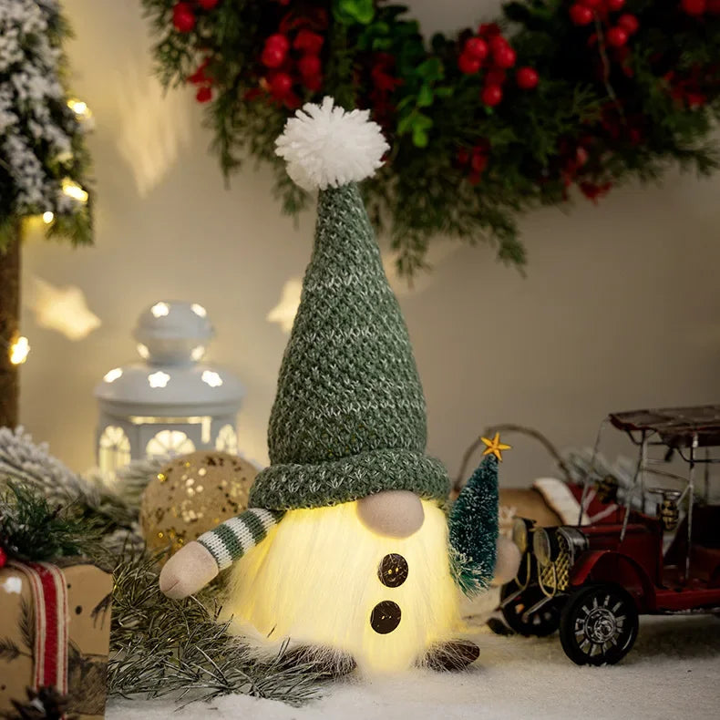 30cm Glowing Knitted Doll Couple with Led Night Light Christmas Decorations