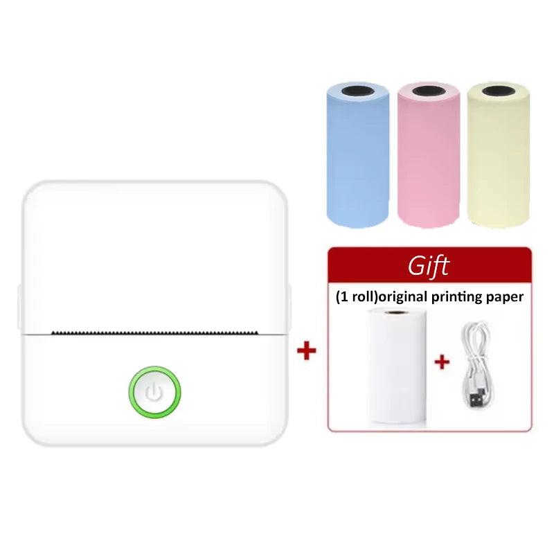 mini HD printer portable sticker label Printer Bluetooth pocket thermal printer