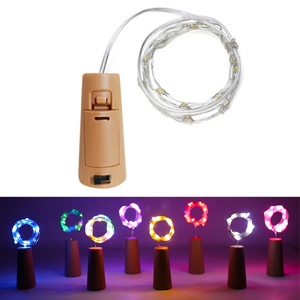 Wine Bottle Cork LED String Holiday Fairy Lights Christmas Tree Wedding Party Decor