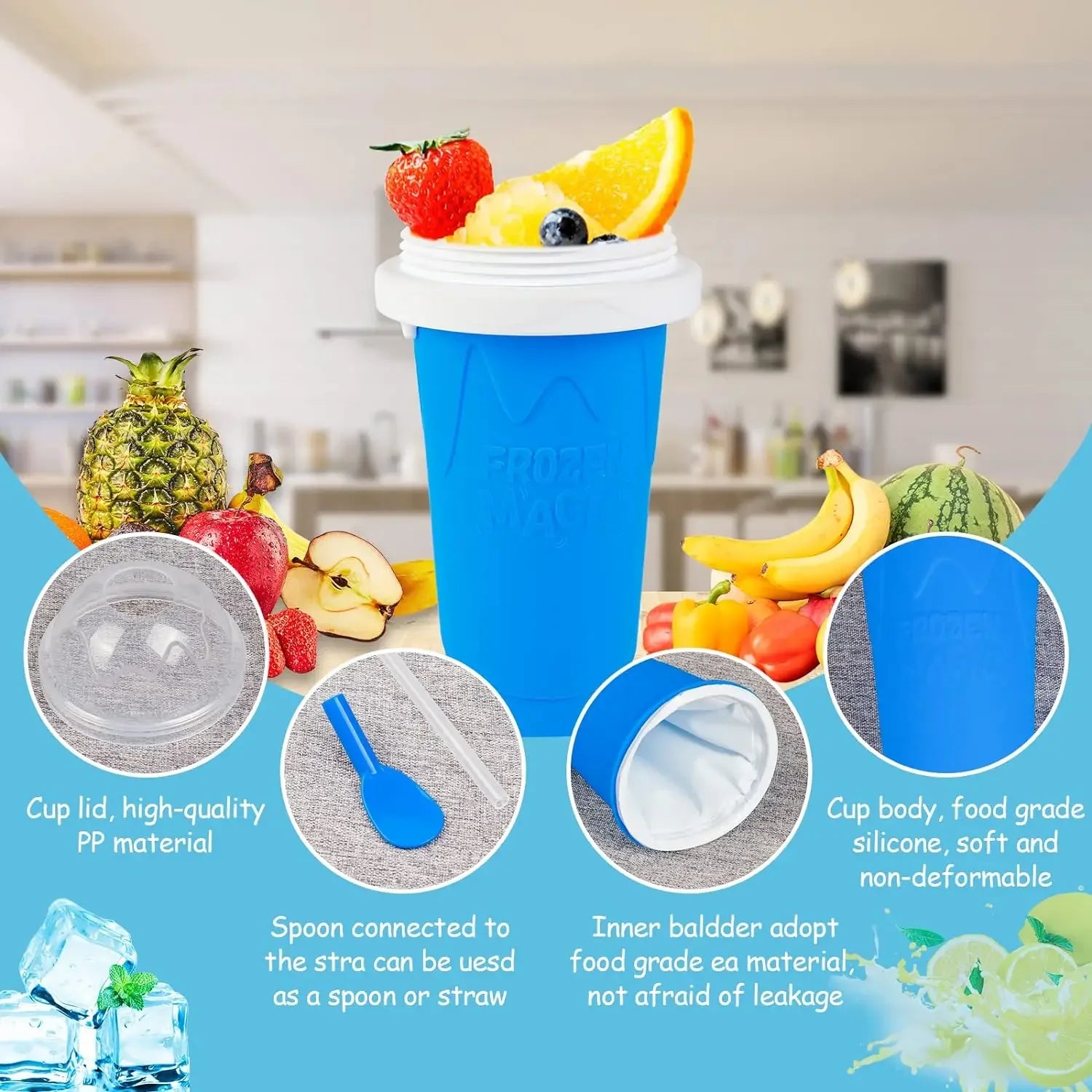 Homemade Smoothie Quick-Frozen Ice Cream Milkshake Bottle Portable Cups