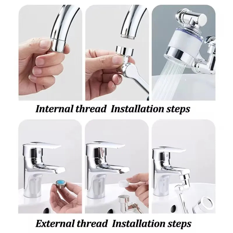 Universal 1080° Rotation Filter Nozzle Splash Faucet Household Kitchen Tap