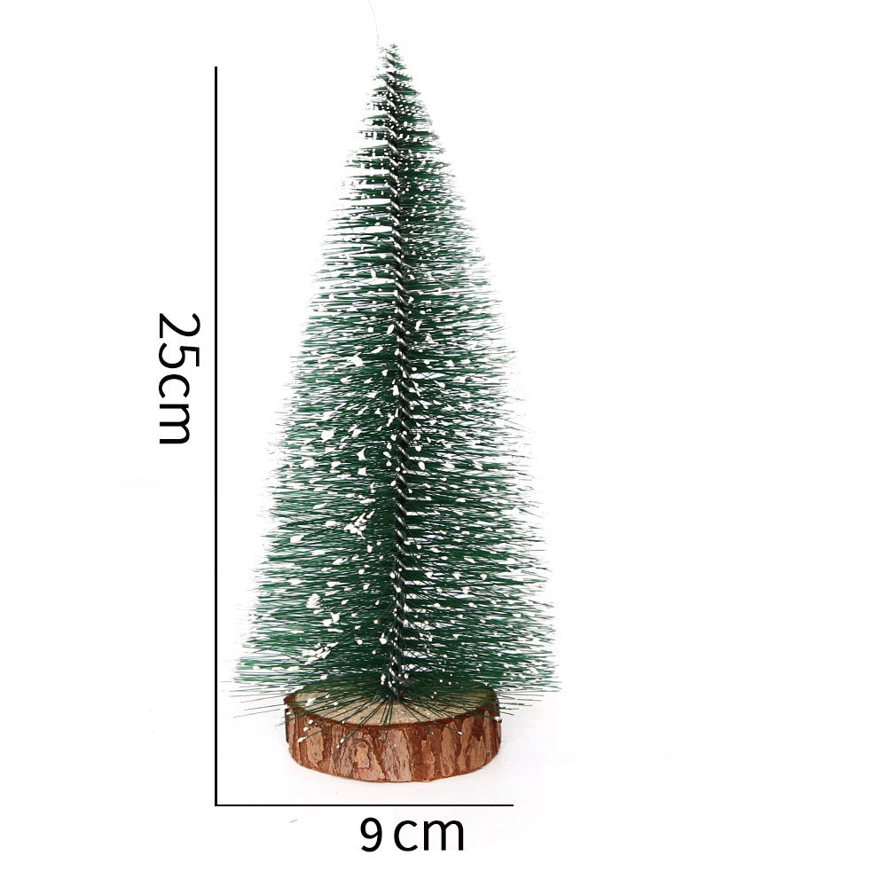 Mini Christmas Trees Different Size Craft Artificial Wooden Base Xmas Decoration
