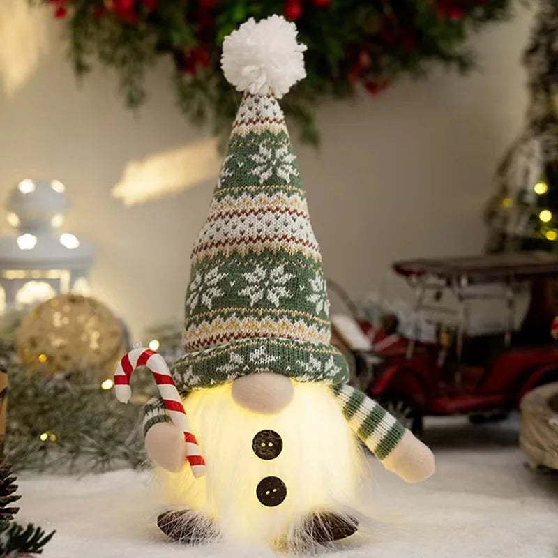 30cm Glowing Knitted Doll Couple with Led Night Light Christmas Decorations